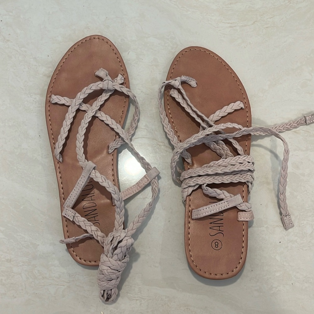 Wrap Up beige sandals